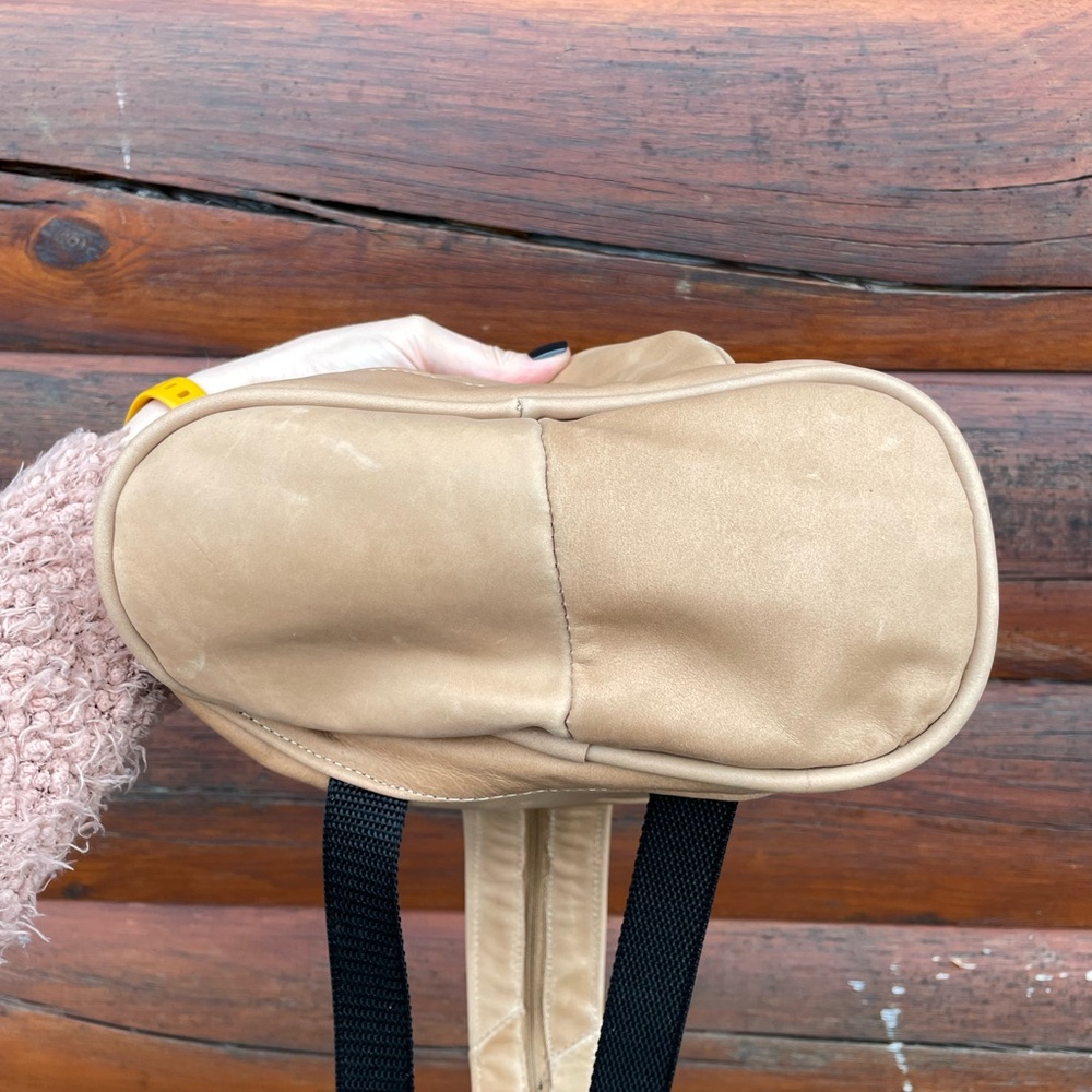 Handmade Bohemian Festival Style Tan Authentic Leather Mini Backpack - Picture 4 of 11